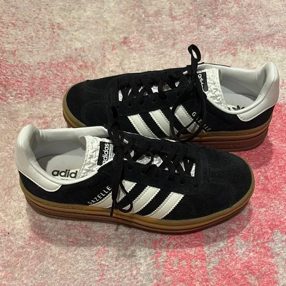 Adidas Black and White Bold Gazelle Sneakers - Picture 1 of 4